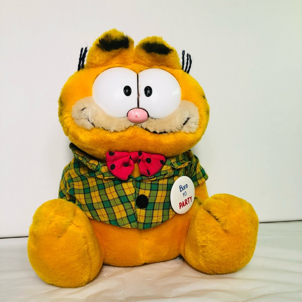 Garfield “Born To Party “ Vintage Plush Dakin 1978 1981 ~ No Lamp Shade